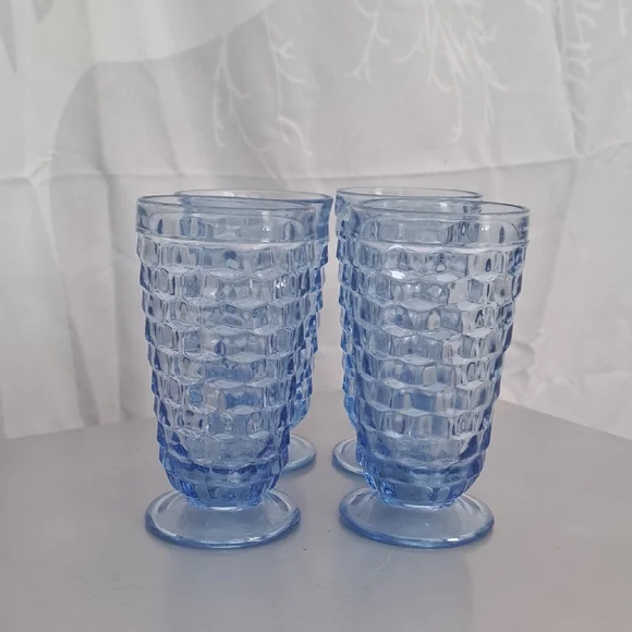 Vintage Blue Indianna Glass Tumbler Set - 4 Pack - Picture 2 of 3